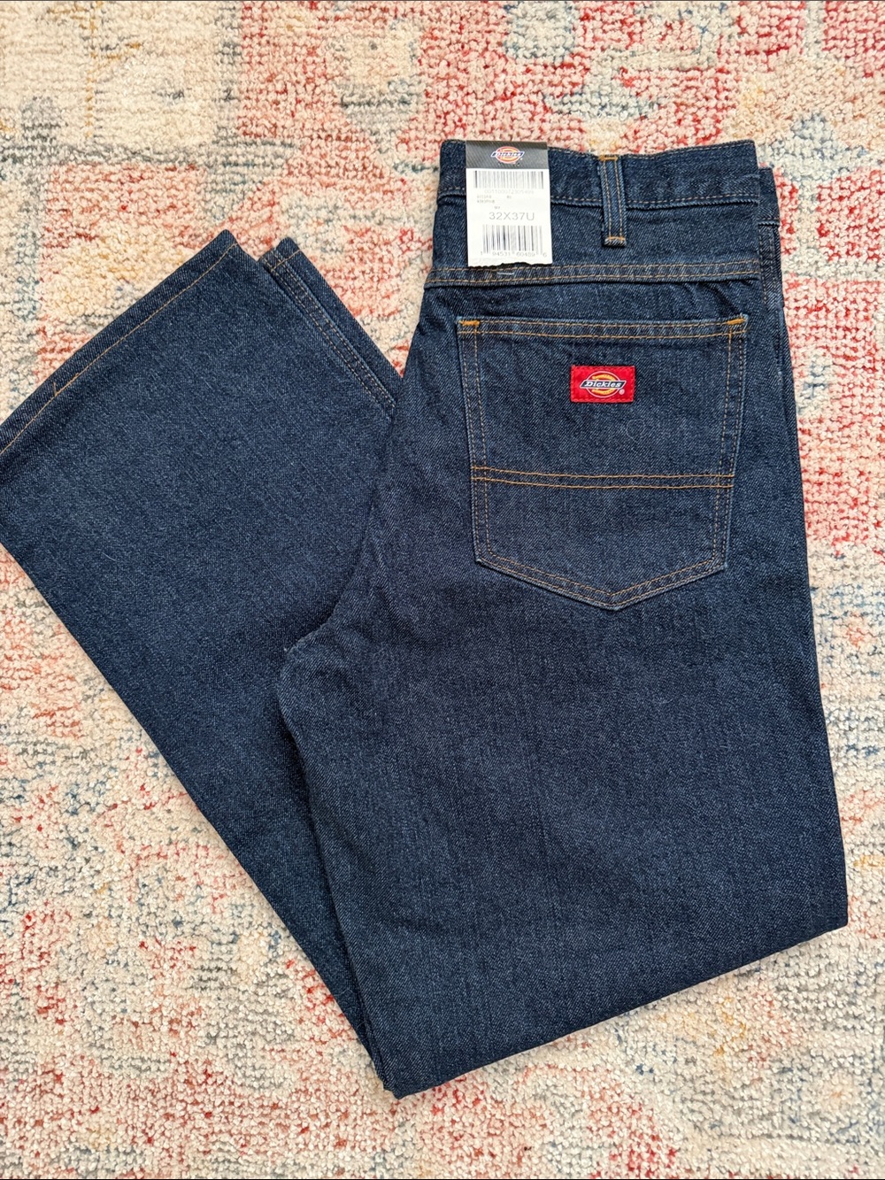 Dickies Men’s Navy Relaxed Straight Jeans 32x37